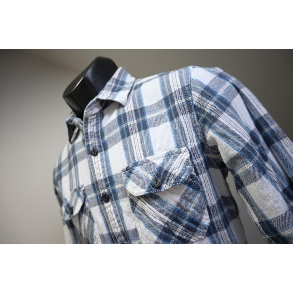 American Eagle Flannel Button Up Shirt Athletic Fit Rugged Plaid Mens XSMALL XS